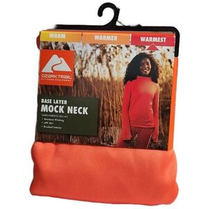 Ozark Trail Womens XXL Base‎ Layer Mock Neck Top Warmest Coral Zest Orange NWT